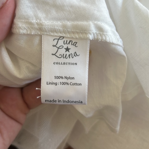 Luna Luna Aurora dress, ethereal white with bead trim and fringe hem, size 2T - Picture 6 of 7